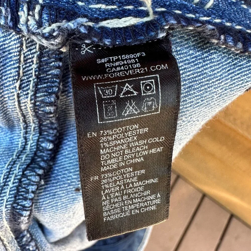 21 Denim Jorts Cuffed Jean Shorty Medium Blue Shorts Size 26 - Picture 5 of 8